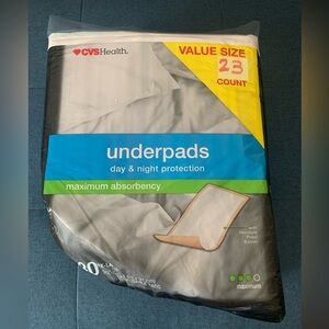 CVSHealth Underpads Day & Night Protection Maximum Absorbency XXL 23 Count NWT
